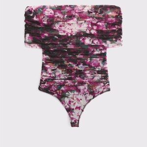 Abercrombie & Fitch Floral Bodysuit - Pink and Purple
